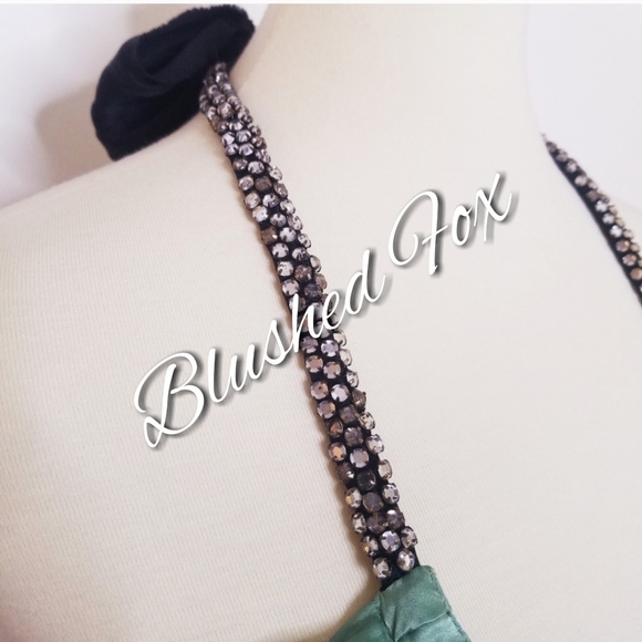 Chloe Bejeweled Silk Halter Rhinestone Dress Vintage Chloe Phoebe Philo Dress - Picture 3 of 9